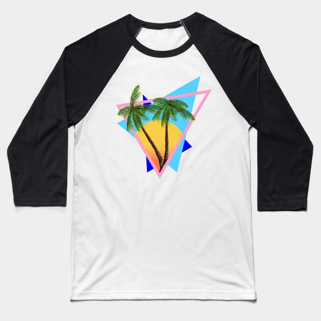 1980s tropical logo Baseball T-Shirt by nickemporium1